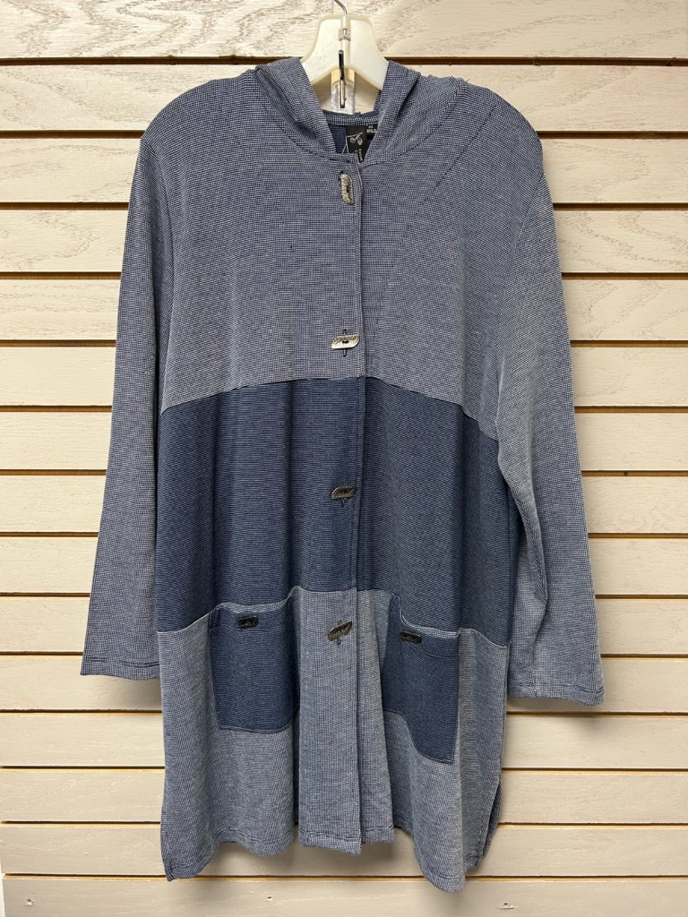 Light Blue Two-Tone Hooded Tunic